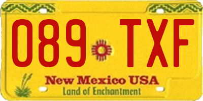 NM license plate 089TXF