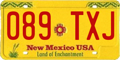 NM license plate 089TXJ