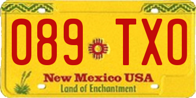 NM license plate 089TXO