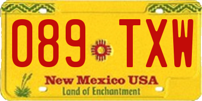 NM license plate 089TXW
