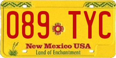 NM license plate 089TYC