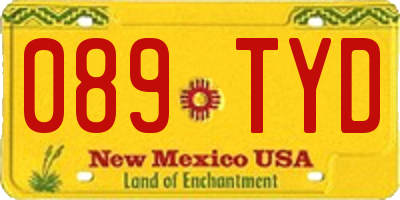 NM license plate 089TYD