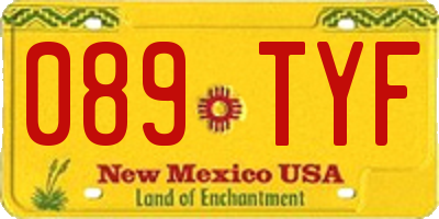 NM license plate 089TYF