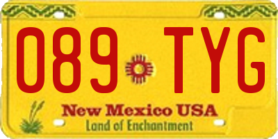 NM license plate 089TYG
