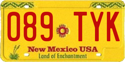 NM license plate 089TYK