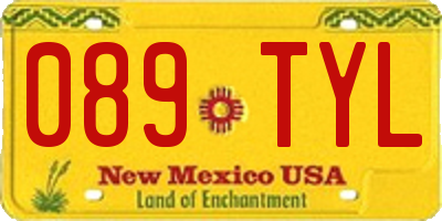NM license plate 089TYL
