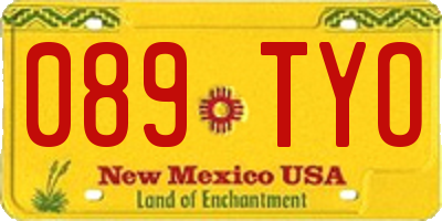 NM license plate 089TYO