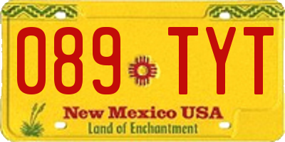 NM license plate 089TYT