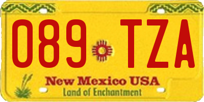 NM license plate 089TZA
