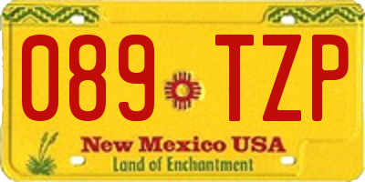 NM license plate 089TZP