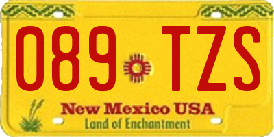 NM license plate 089TZS