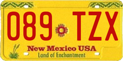 NM license plate 089TZX