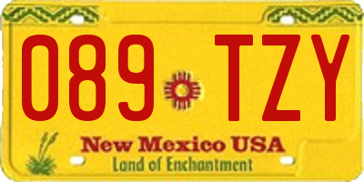 NM license plate 089TZY