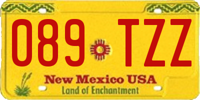 NM license plate 089TZZ