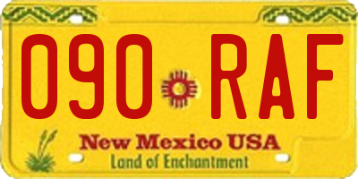 NM license plate 090RAF