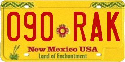 NM license plate 090RAK