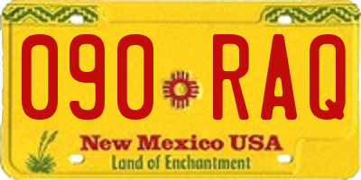 NM license plate 090RAQ