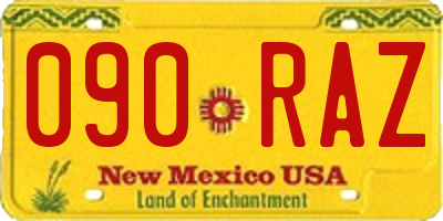 NM license plate 090RAZ