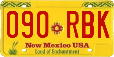NM license plate 090RBK