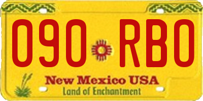 NM license plate 090RBO