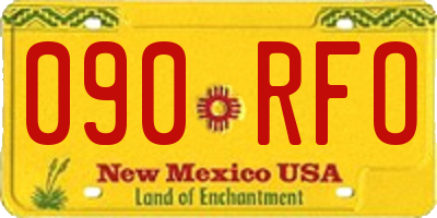 NM license plate 090RFO