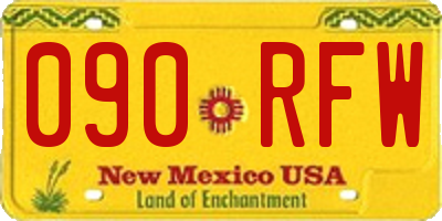 NM license plate 090RFW