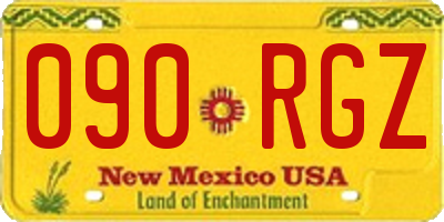 NM license plate 090RGZ