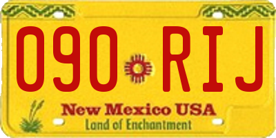 NM license plate 090RIJ