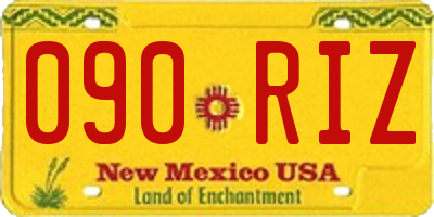 NM license plate 090RIZ