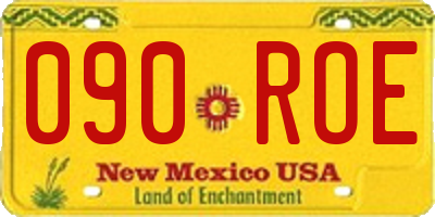 NM license plate 090ROE