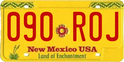 NM license plate 090ROJ