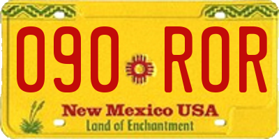NM license plate 090ROR