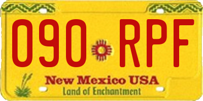 NM license plate 090RPF