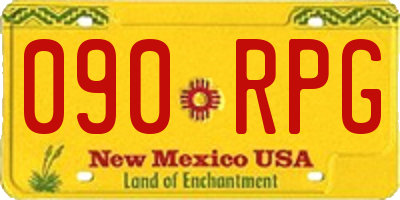 NM license plate 090RPG