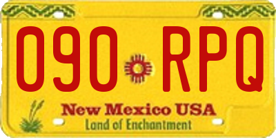 NM license plate 090RPQ