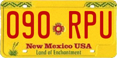 NM license plate 090RPU