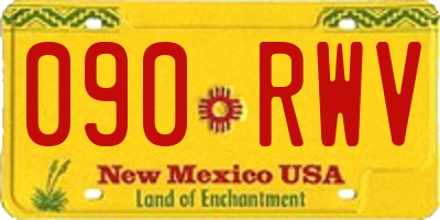 NM license plate 090RWV