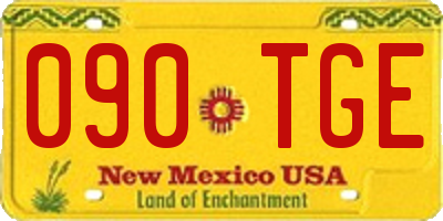 NM license plate 090TGE