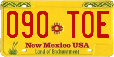 NM license plate 090TOE