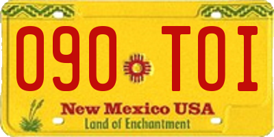 NM license plate 090TOI