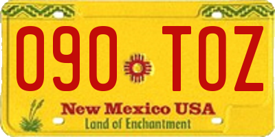 NM license plate 090TOZ