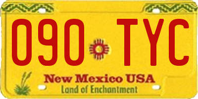 NM license plate 090TYC
