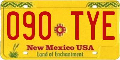 NM license plate 090TYE