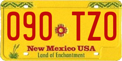 NM license plate 090TZO