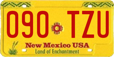 NM license plate 090TZU