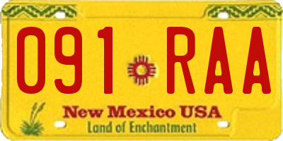 NM license plate 091RAA