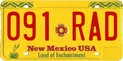 NM license plate 091RAD