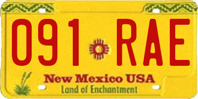 NM license plate 091RAE