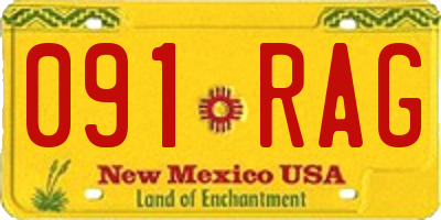 NM license plate 091RAG
