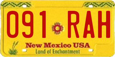 NM license plate 091RAH